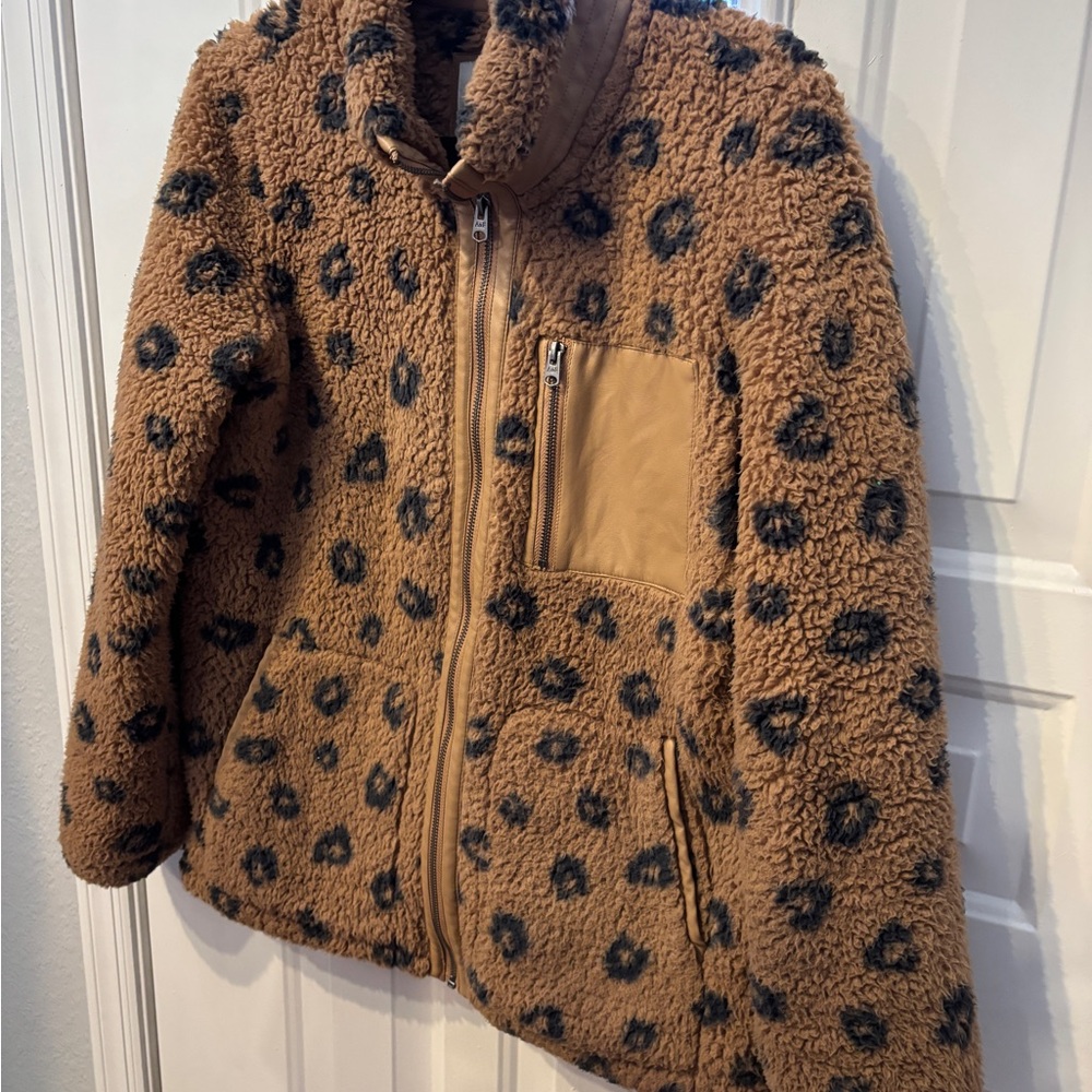 Leopard Print Sherpa Jacket